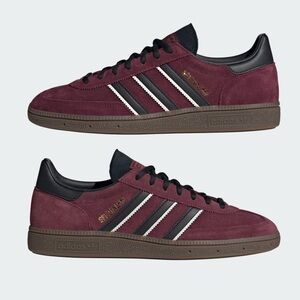 Adidas Handball Spezial Suede Leather Sneakers Maroon White Wine NEW 10 11
